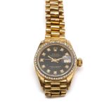 Rolex, Oyster perpetual datejust, 18krt. gouden damespolshorloge, ref nr 5983342