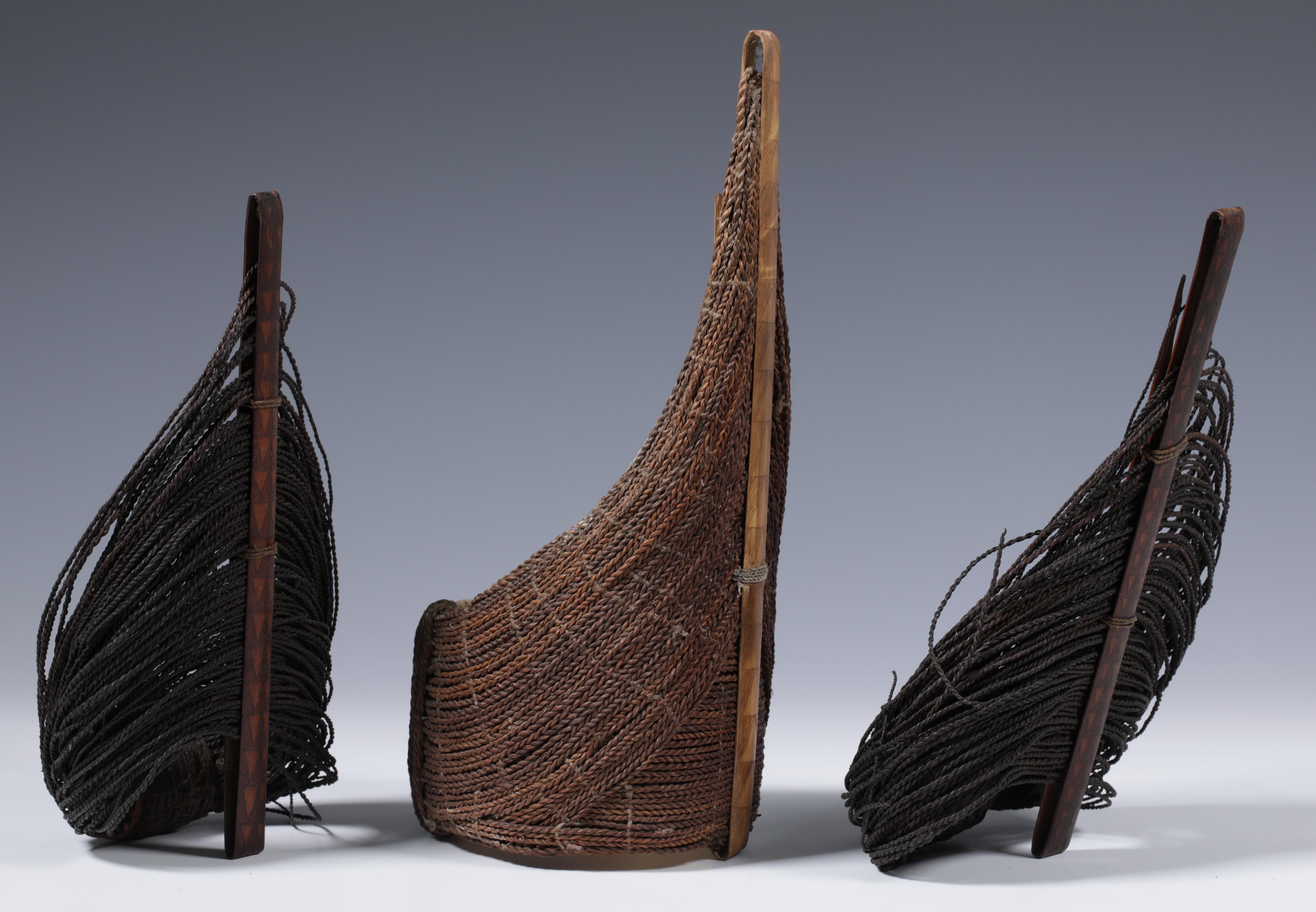 P.N. Guinea, Mendi, a pair of man's armlets, sekip, engraved bamboo and plant fibre cords; and anoth - Image 3 of 3