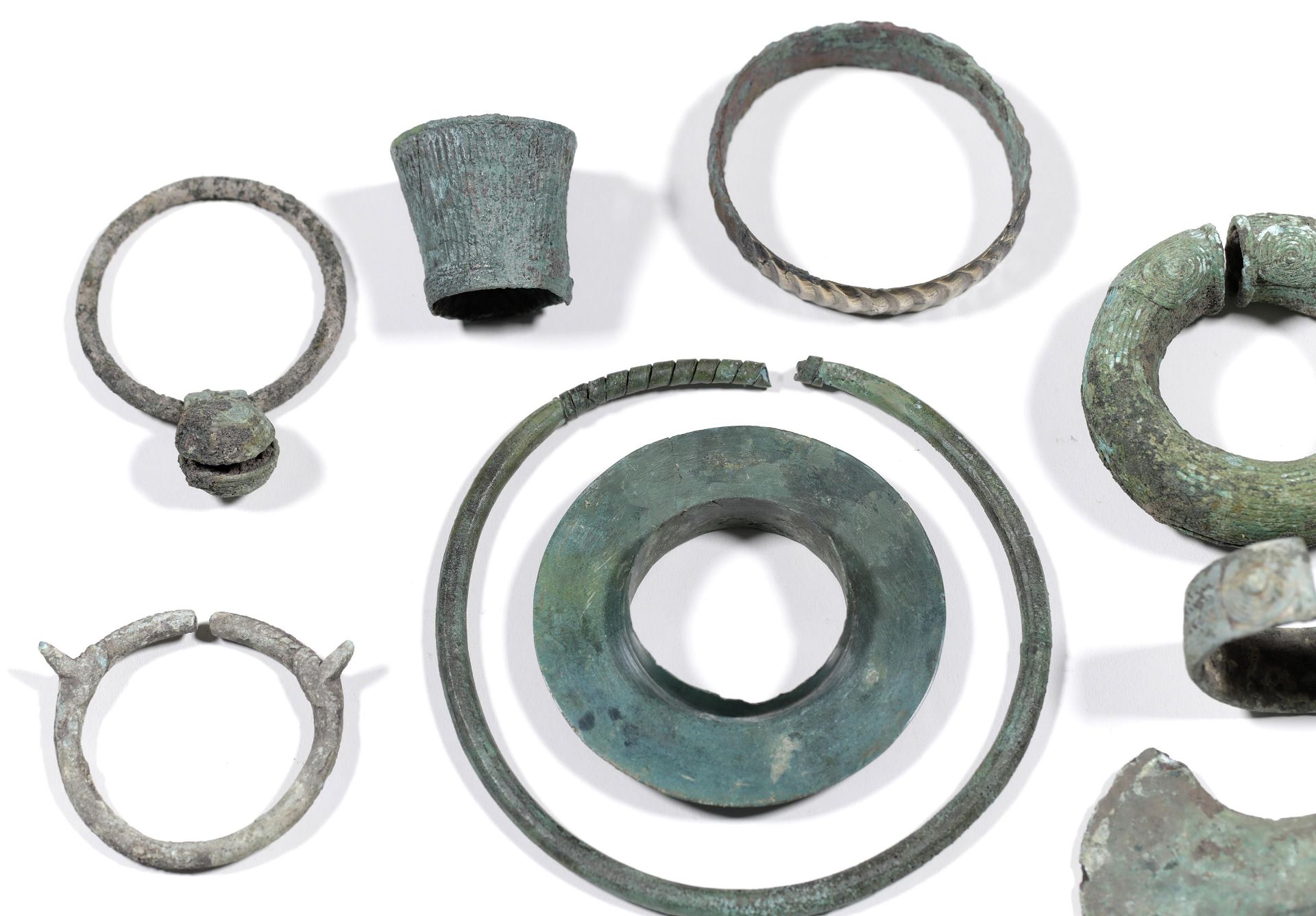 Thailand, Ban Chiang, a collection of nine bronze objects, ca. 1500-800 BC; - Image 2 of 4