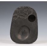 China, zwarte stenen inktsteen, 19e eeuw,