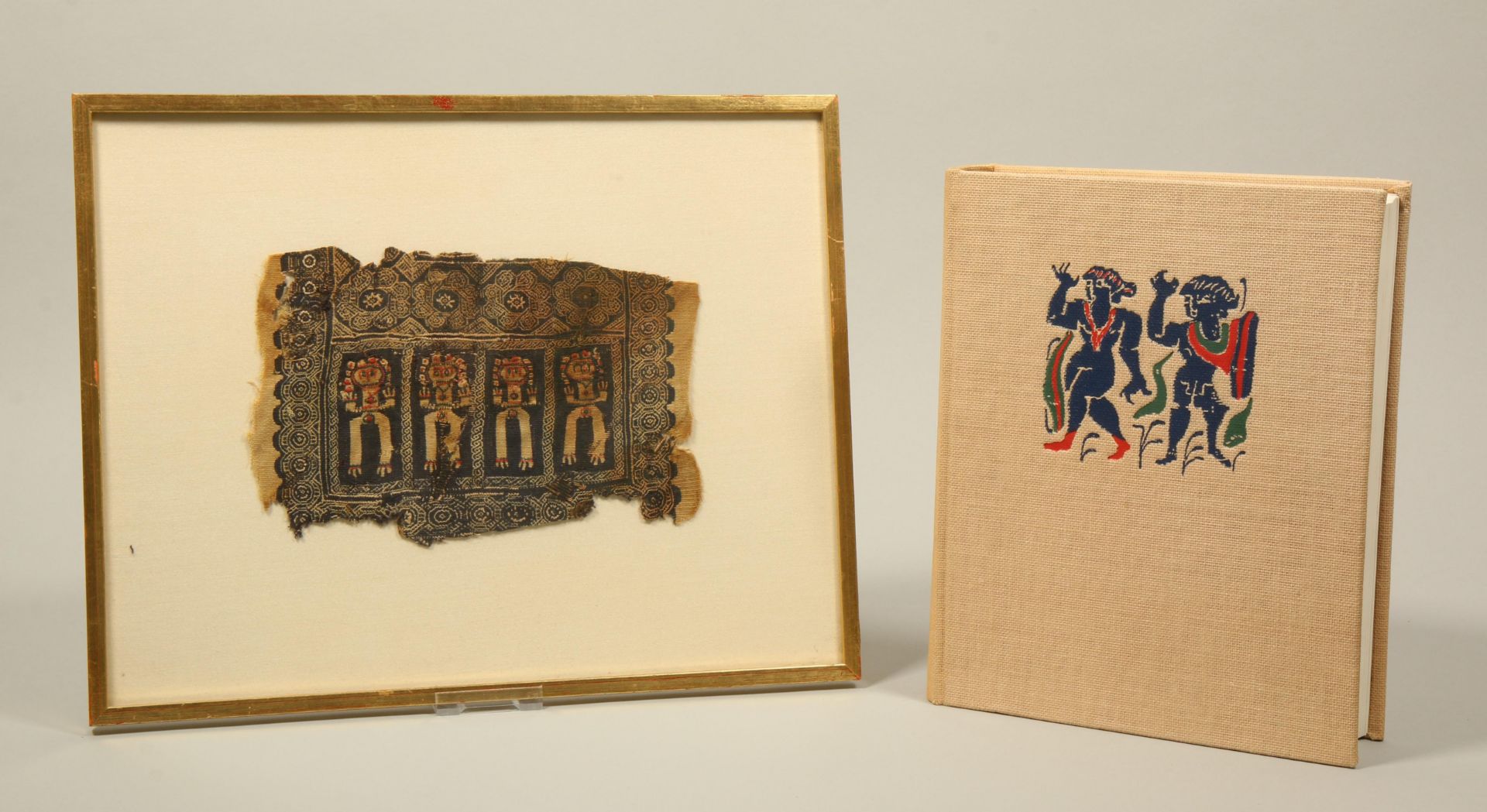 Egypt, Coptic textile fragment of three anthropomorphic figures