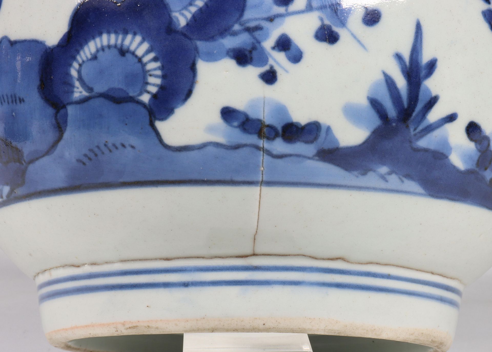 Japan, Arita blue and white porcelain bottle vase, Edo period, late 17th century, decorated with - Image 7 of 16