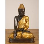 Thailand, bronzen zittende Boeddha figuur