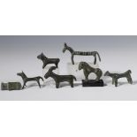 A collection of seven bronze antique animal figures, of Roman Period and later.