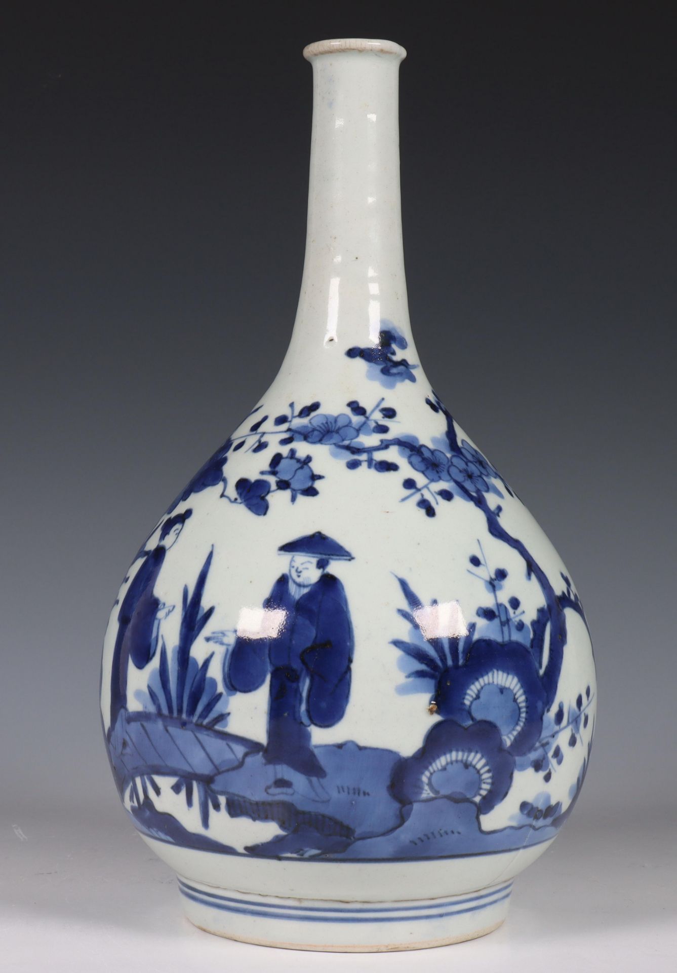 Japan, Arita blue and white porcelain bottle vase, Edo period, late 17th century, decorated with - Image 2 of 16