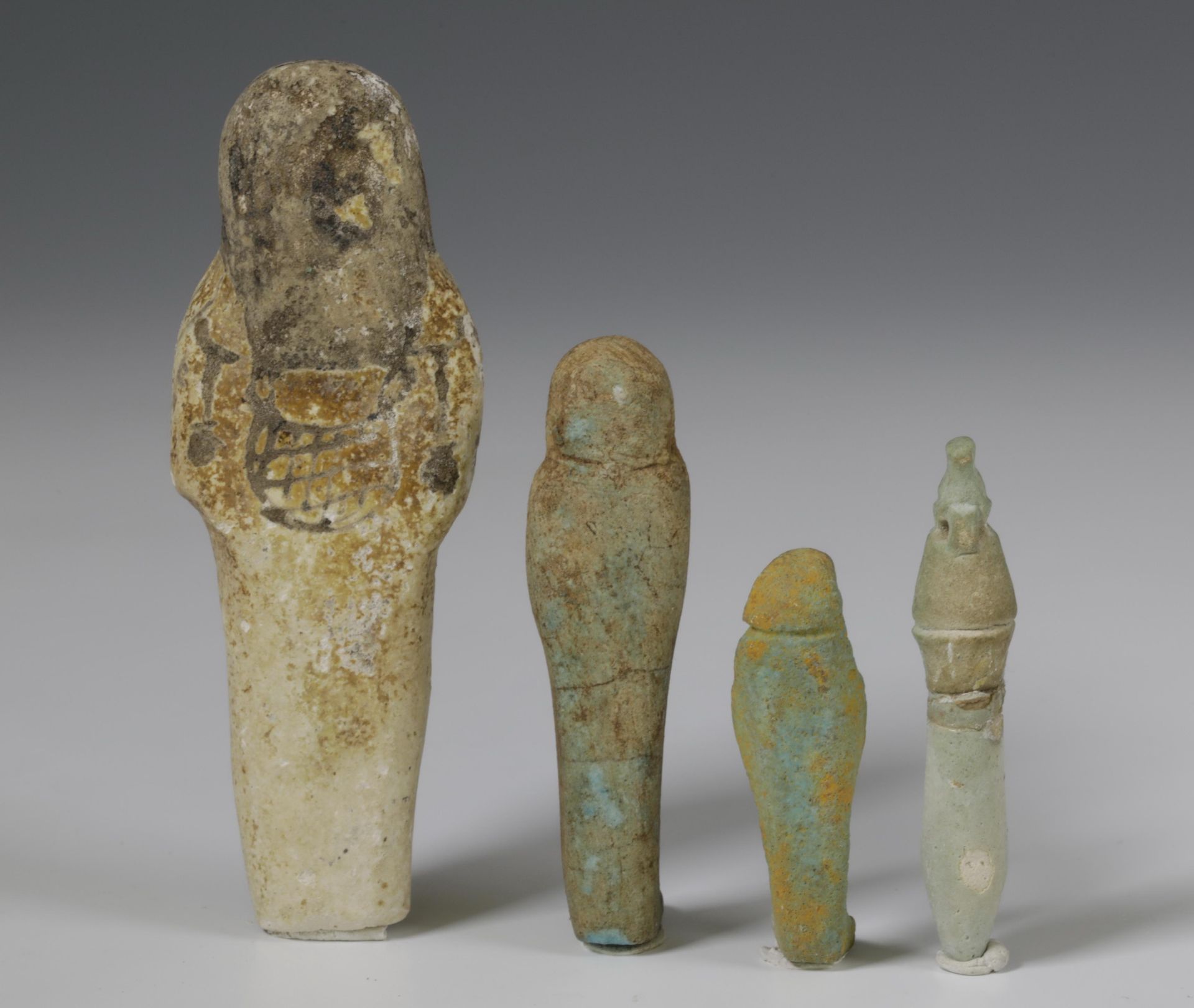 Egypt, three terracotta Ushabti's and an amulet, Late Period; - Image 2 of 3