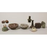 A collection of various objects, some antique;