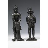 Gabon, two finely carved hard wood figures, ca. 1930;