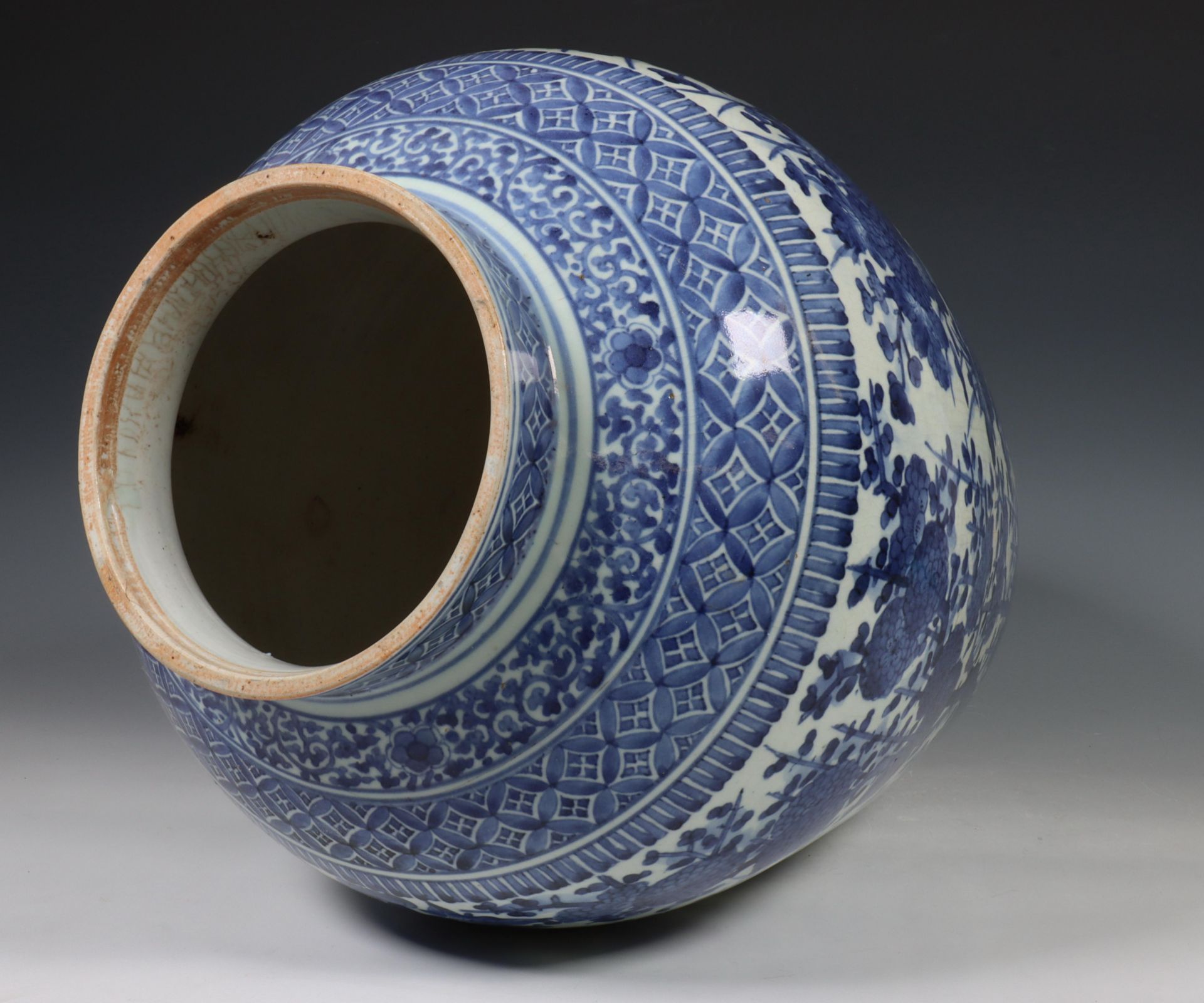 Japan, blue and white porcelain baluster vase, Meiji period, 19th century, decorated with prunus, - Image 4 of 11