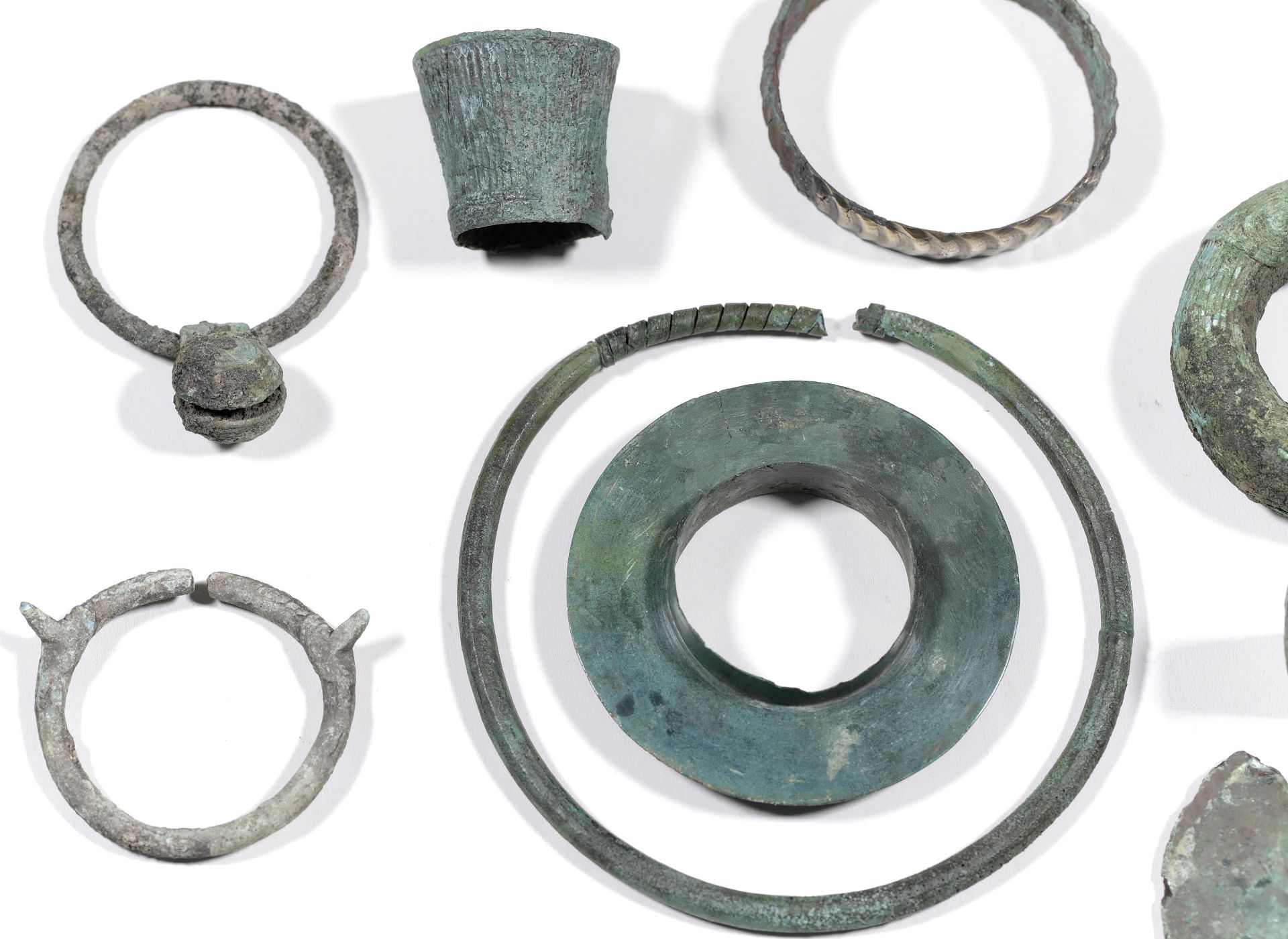 Thailand, Ban Chiang, a collection of nine bronze objects, ca. 1500-800 BC; - Image 4 of 4