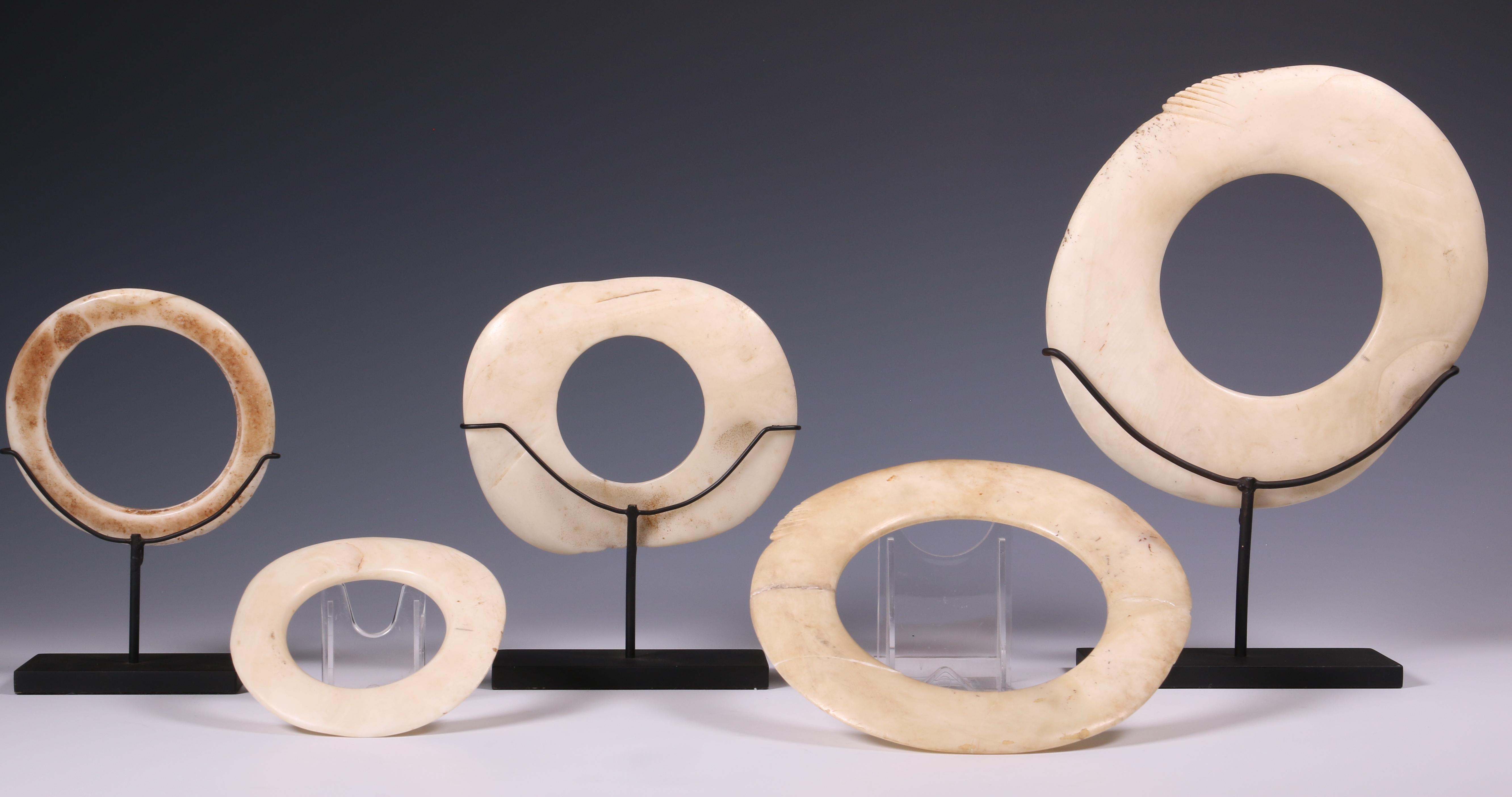 PNG, Abelam, collection of five tridacna shell bridal rings, - Image 4 of 4