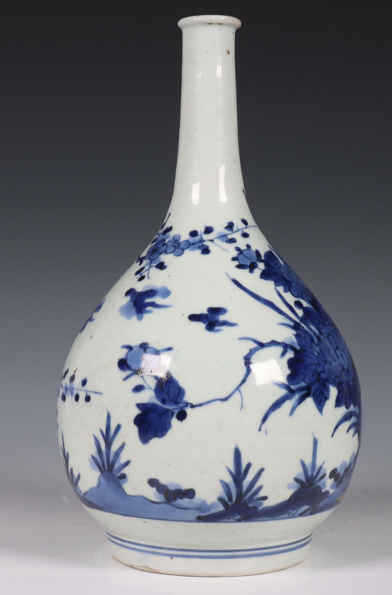 Japan, Arita blue and white porcelain bottle vase, Edo period, late 17th century, decorated with - Image 6 of 16