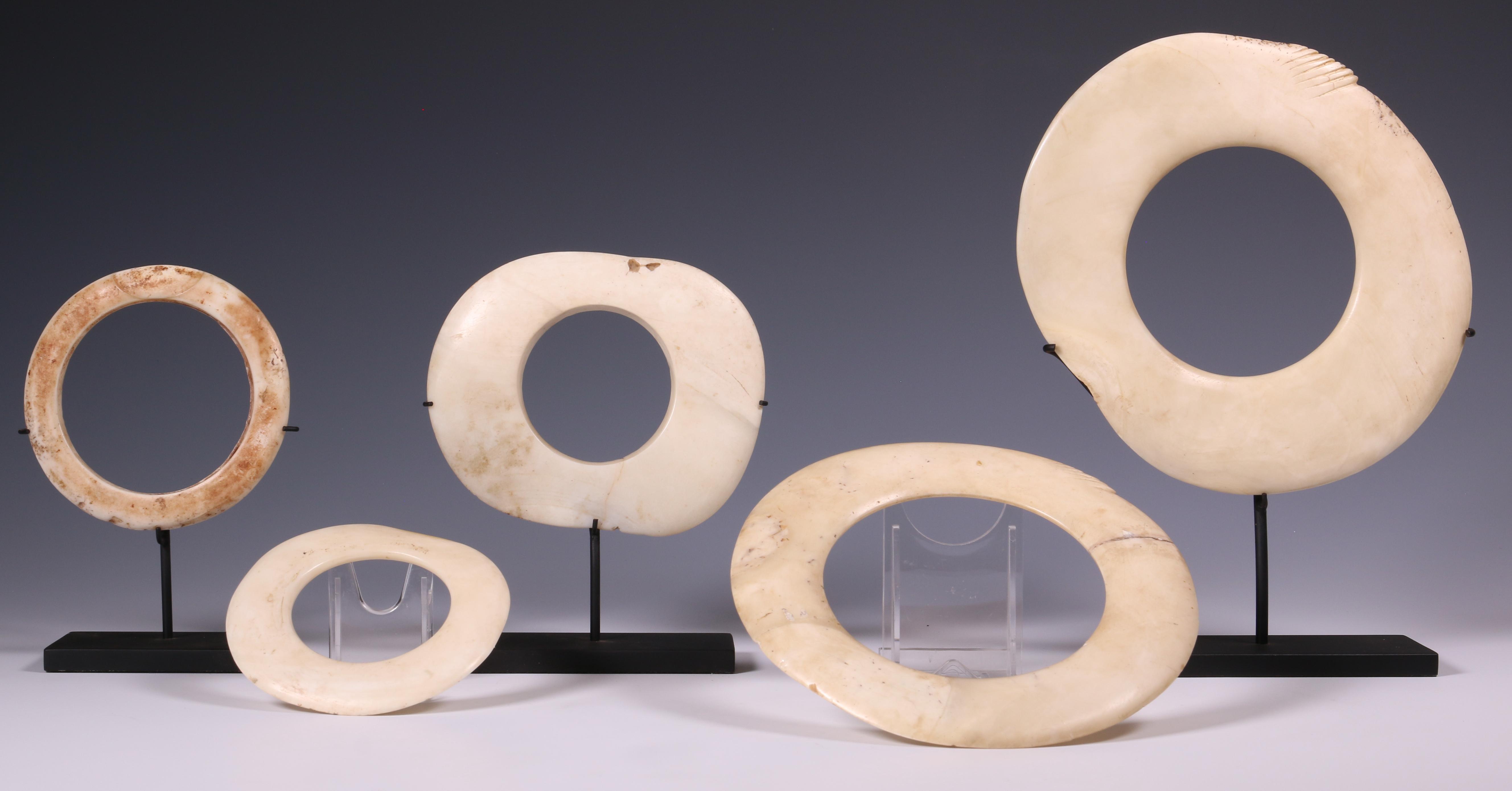 PNG, Abelam, collection of five tridacna shell bridal rings, - Image 2 of 4