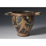 Apulia, earthenware skyphos, 4th century BC,