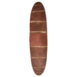 West-Australia, Aborigine, shield, with a zig-zag pattern, red and white pigments