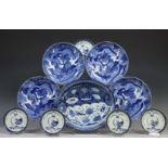 Japan, collectie blauw-wit porseleinen schotels, 19e eeuw,