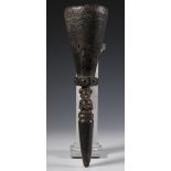 Gabon, Punu, a carved wooden conus shaped mortar,