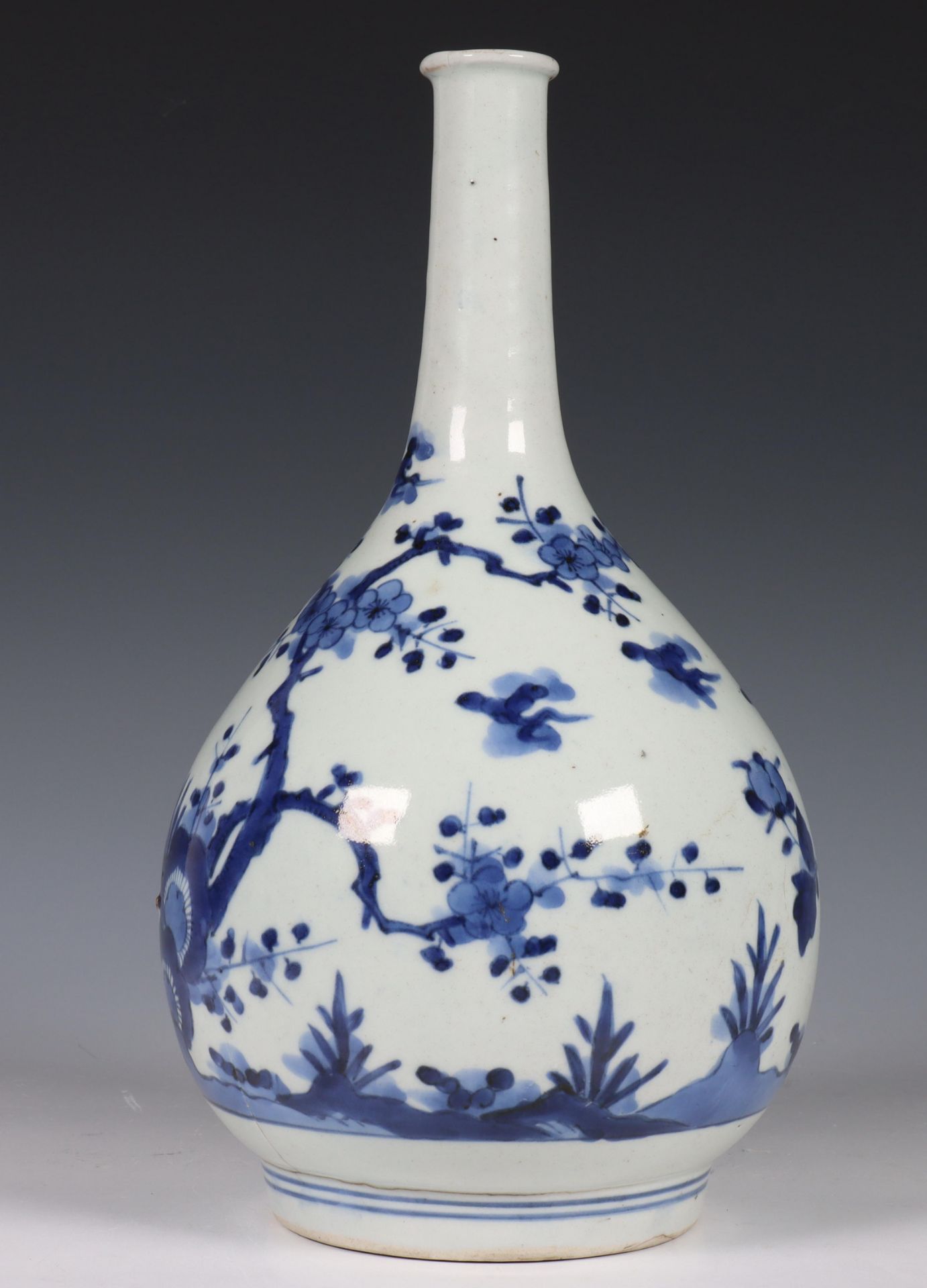 Japan, Arita blue and white porcelain bottle vase, Edo period, late 17th century, decorated with - Image 11 of 16