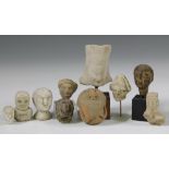 A collection of six terracotta and four stone Middle Eastern idols and fragments, ca. 1000-500 BC.