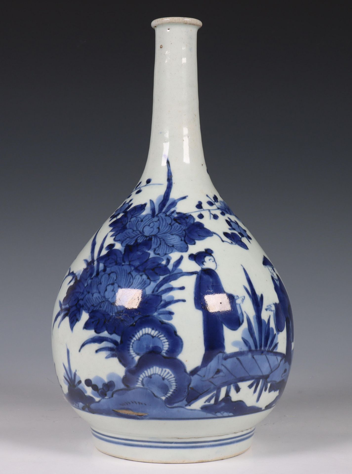 Japan, Arita blue and white porcelain bottle vase, Edo period, late 17th century, decorated with - Image 13 of 16