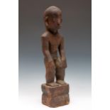 Philippines, Luzon, Ifugao, Hapao, fine standing tutelary male figure, bulul, traces of blood offeri