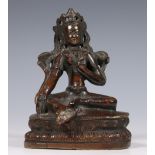 China/Tibet, bronzen figuur van Tara, ca. 19e eeuw,