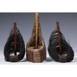 P.N. Guinea, Mendi, a pair of man's armlets, sekip, engraved bamboo and plant fibre cords; and anoth