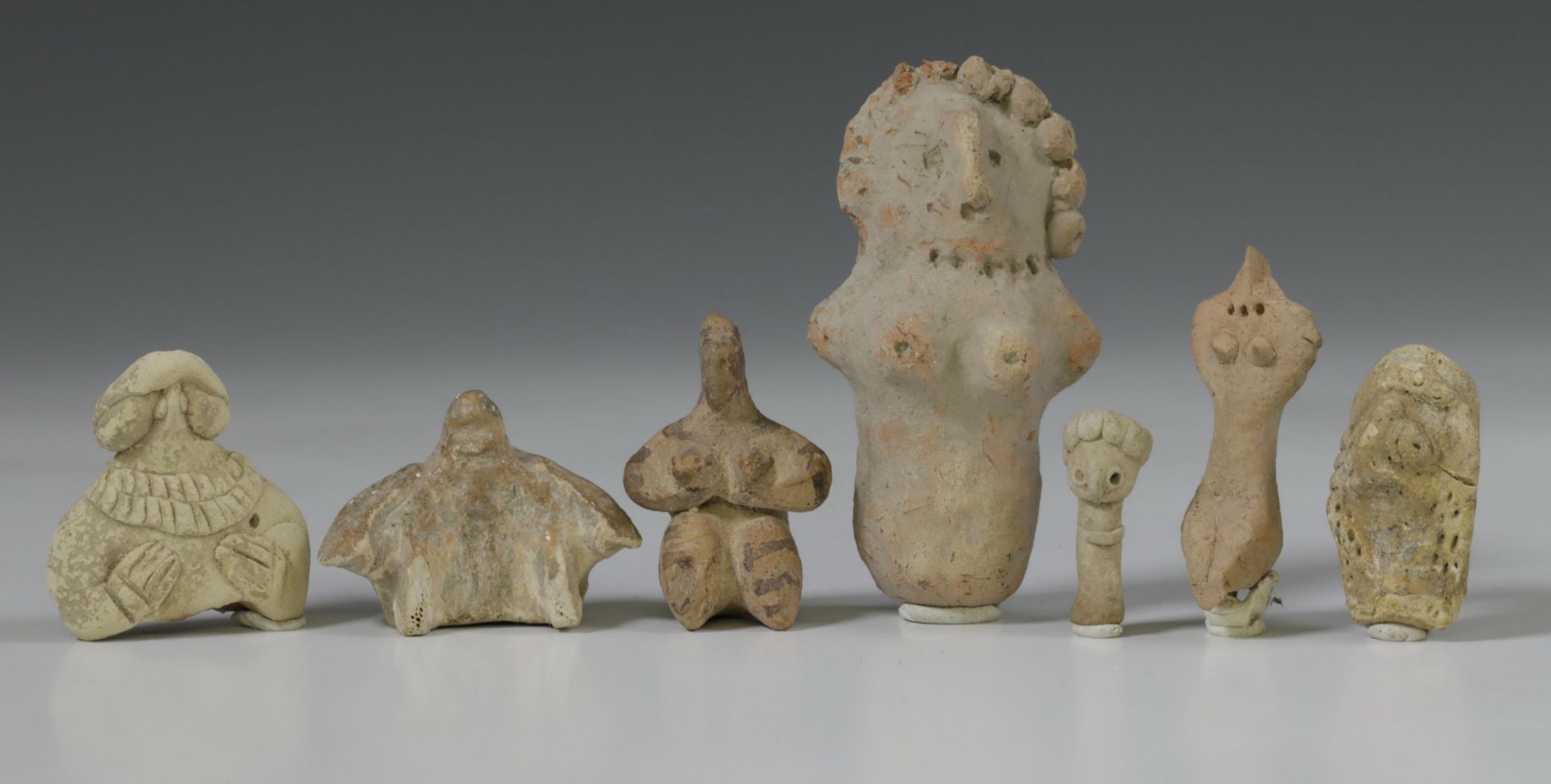 A collection of seven Syrian terracotta fragments of idols, 6th - 1st Mill Bc.