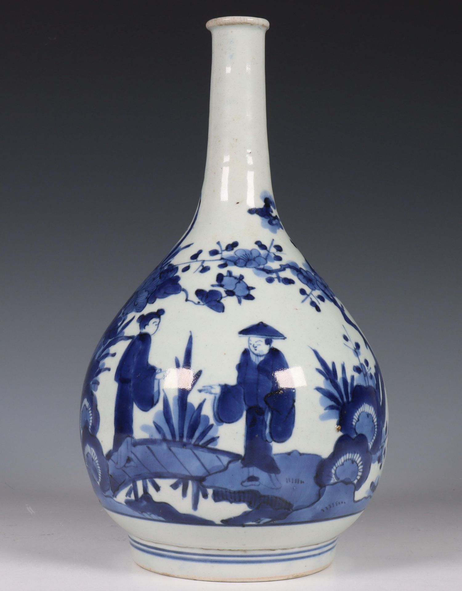 Japan, Arita blue and white porcelain bottle vase, Edo period, late 17th century, decorated with - Image 5 of 16