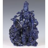 China, lapis lazuli snijwerk;