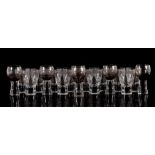 12 Danish clear and 6 smoked drinking glasses