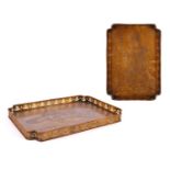 Metal tray with engraved Oriental decor