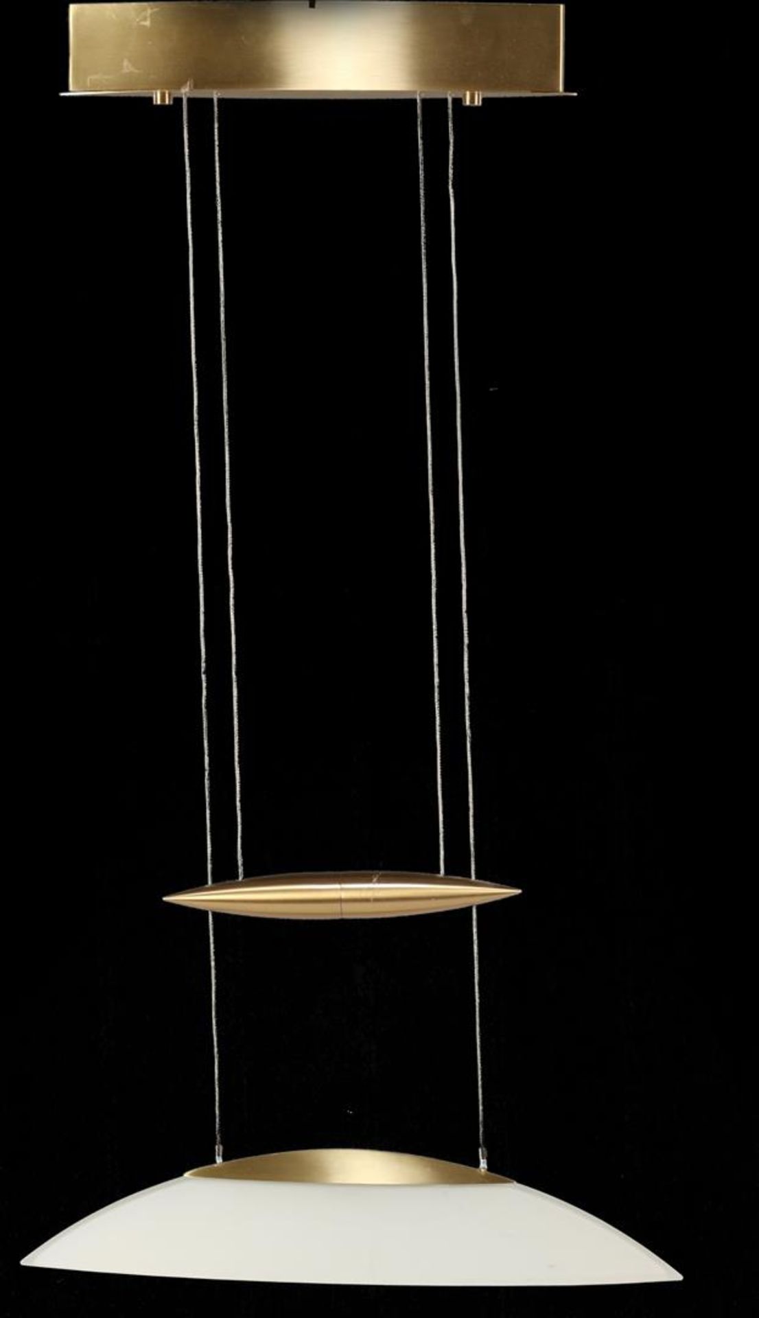 Modern glass pendant lamp with metal frame - Bild 2 aus 3