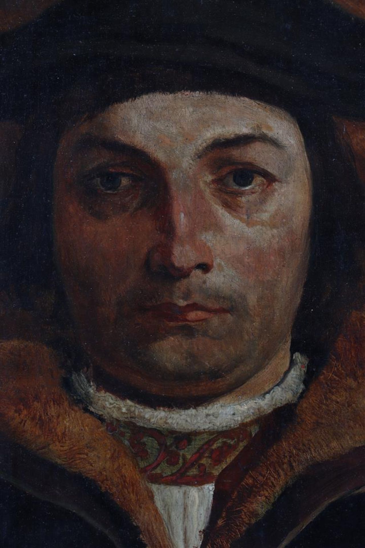 Anonymous, man with cap and coat with fur collar - Image 2 of 2