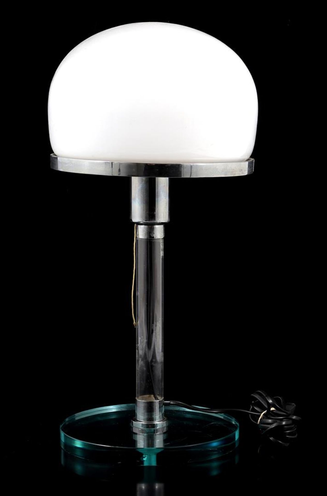 Spanish Metalarte glass table lamp in Bauhaus style