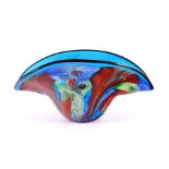 Oval colored glass dish