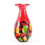 Colored glass flower vase