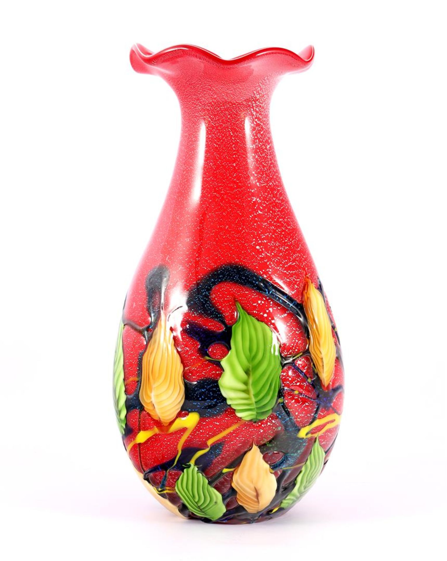 Colored glass flower vase