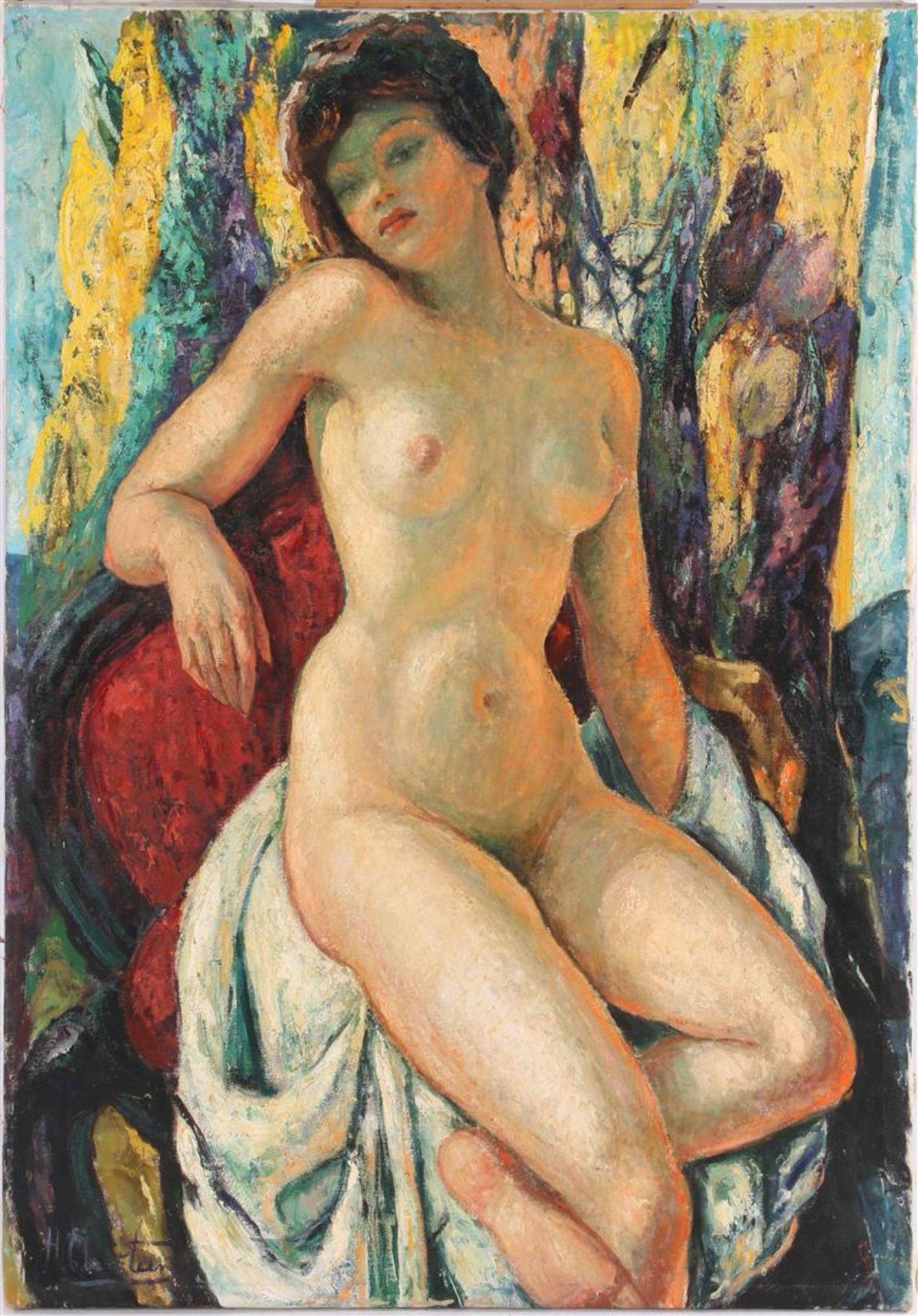 Unclearly signed, Posing nude