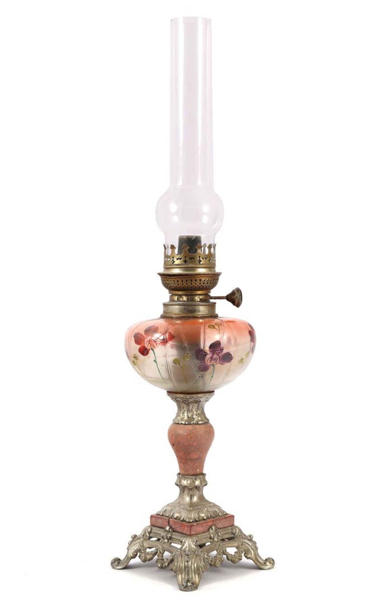 19th century table oil lamp