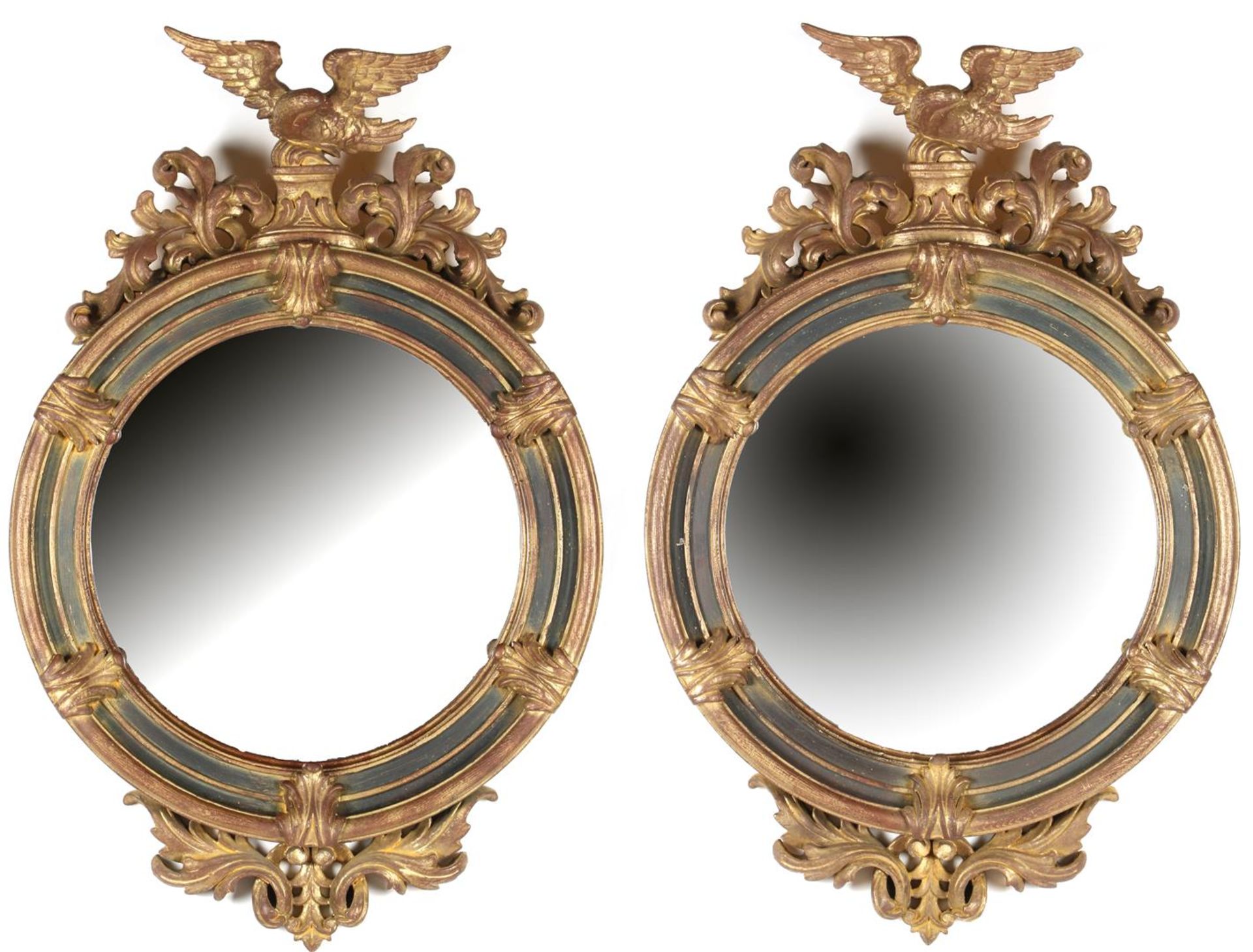 2 Round mirrors in Empire style