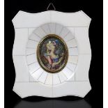 Oval miniature portrait of Maria Antoinetta Gerard, in an ivory frame