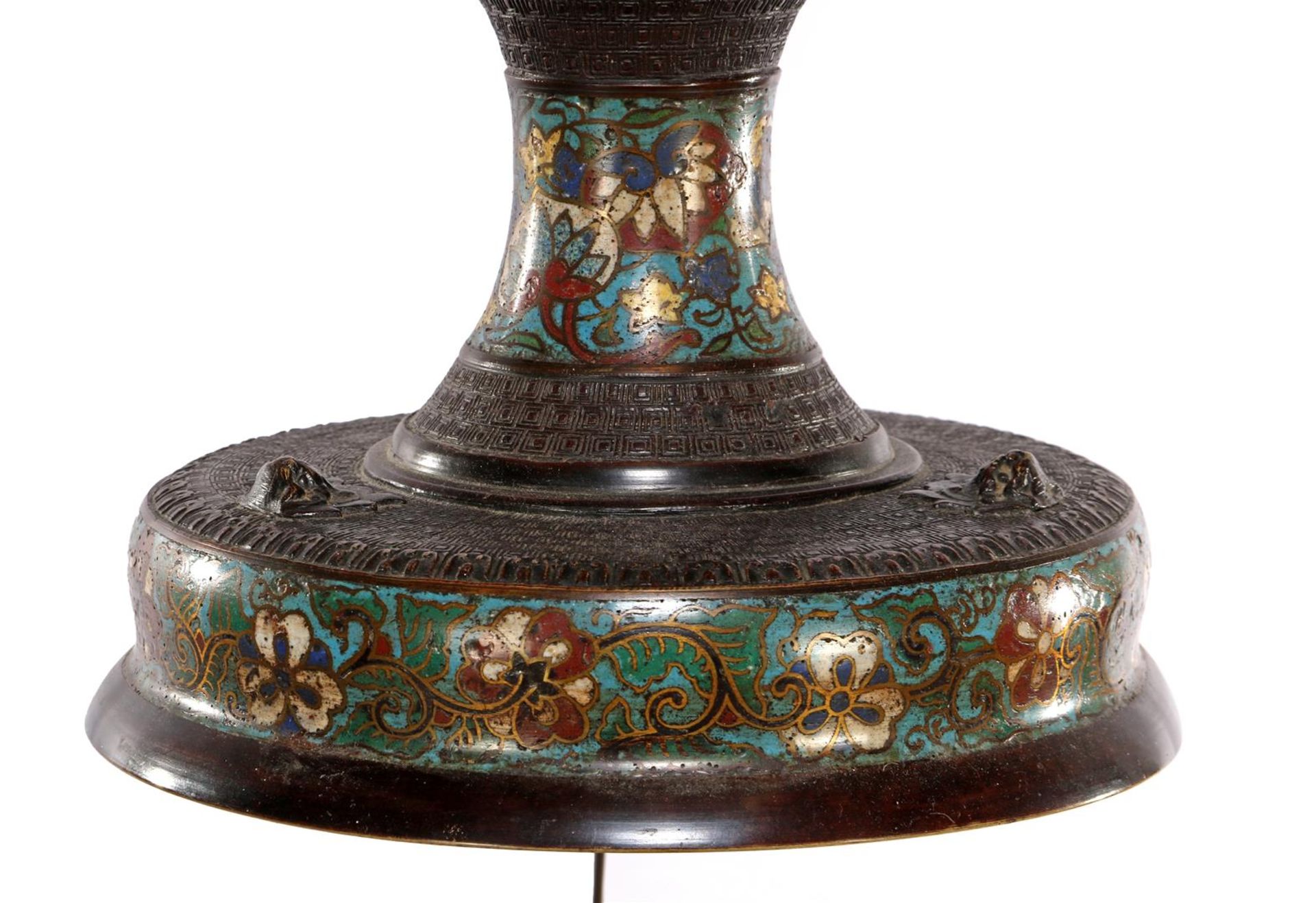 19th century cloisonne lamp base - Bild 2 aus 2