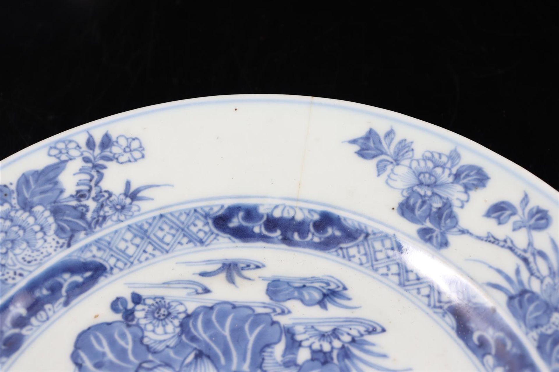 6 Chinese 19th century plates with blue floral decoration - Image 2 of 2