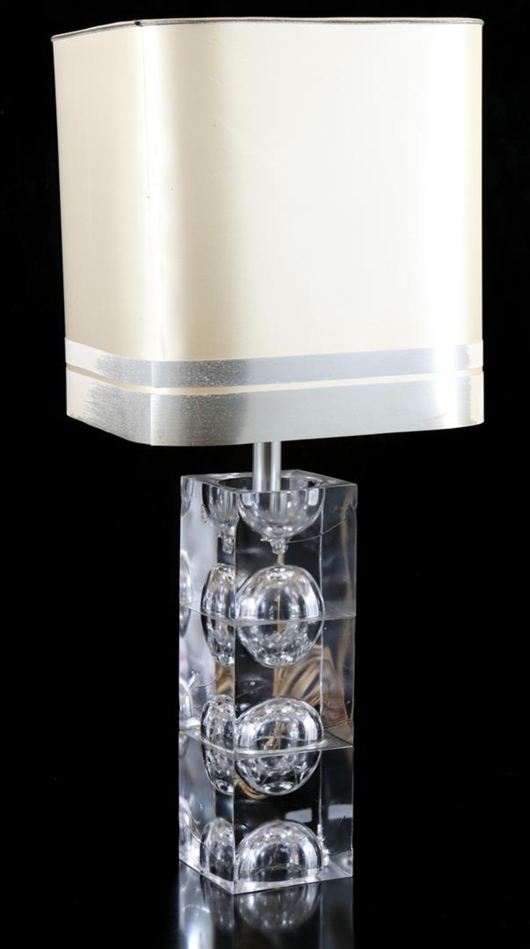 Italian design glass table lamp with plastic shade