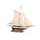 Wooden scale model sailing boat