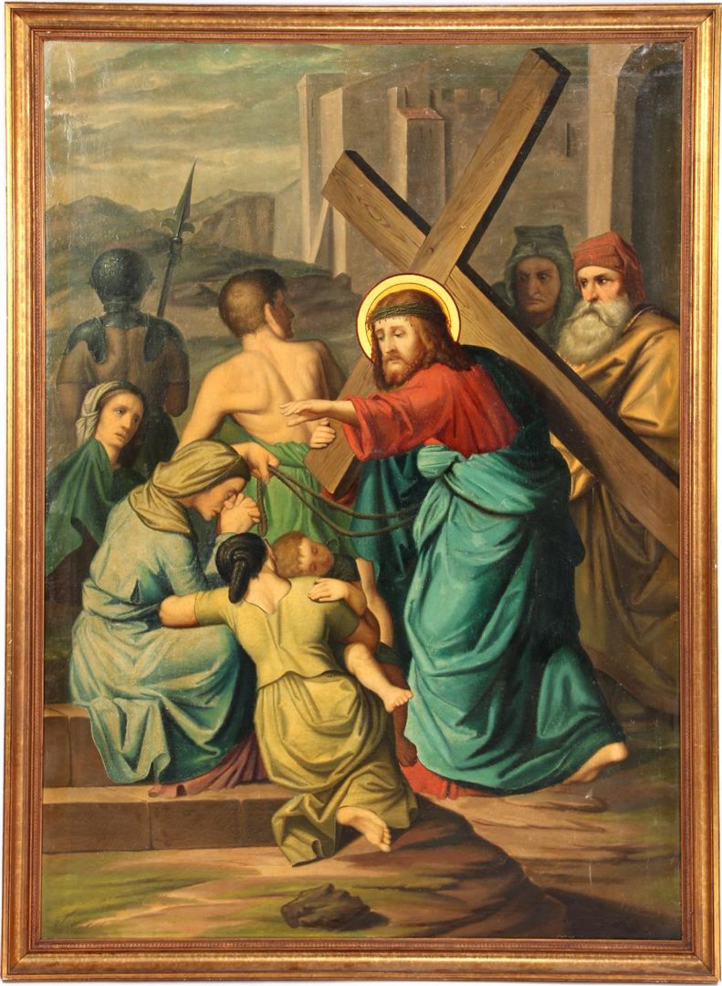 Unclearly signed, Crucifixion, Christ blesses weeping women