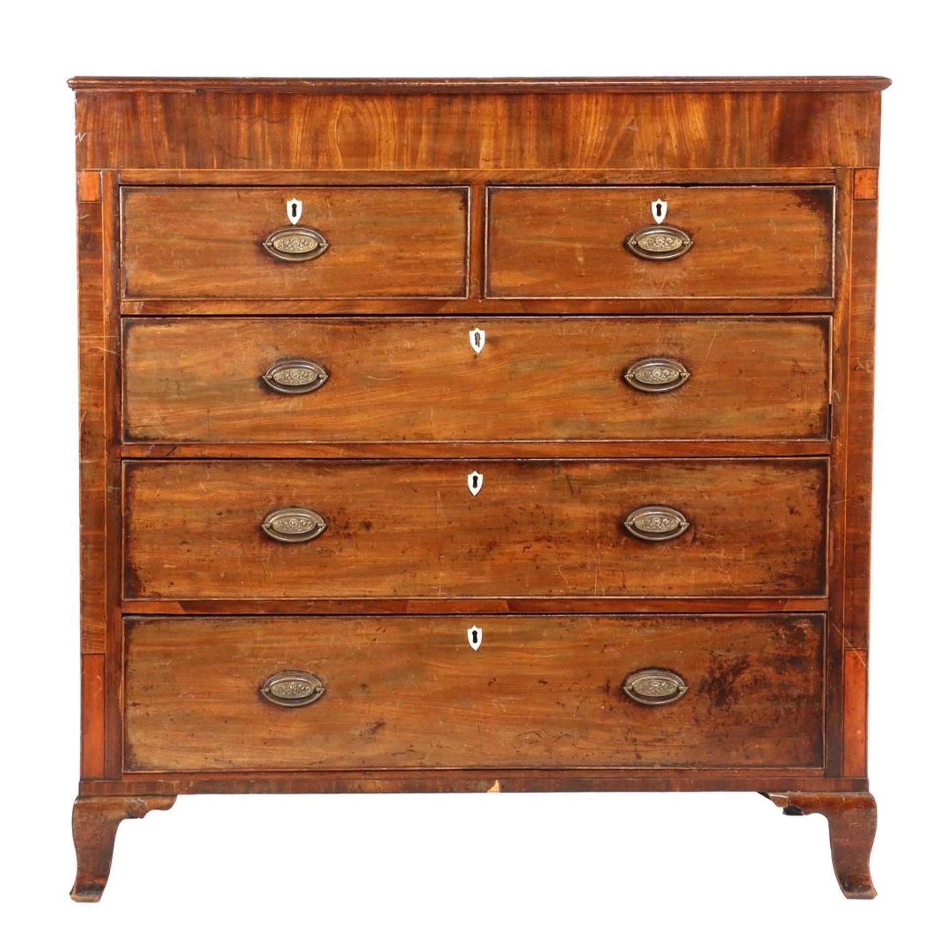 Mahogany English 5-drawer cabinet