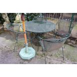 Metal green lacquered garden set