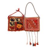 2 hand-knotted woolen bags